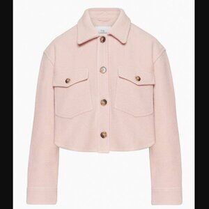 Aritzia Pale Pink Cropped Wool Jacket